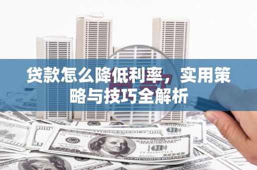 南投市贷款怎么降低利率，实用策略与技巧全解析